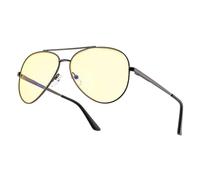 Gunnar Gafas para Videojuegos y Ordenador |Maverick, Color de Montura: Gunmetal, Tente de Lentes: Ámbar (Bloques 65% de Luz Azul y 100% de UV)|con filtro de Luz Azul | Lente Patentada