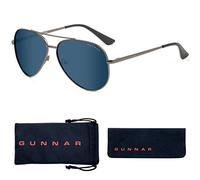Gunnar Gafas para Videojuegos y Ordenador |Maverick, Color de Montura: Gunmetal, Tente de Lentes: Sun (Bloques 90% de Luz Azul y 100% de UV)|con filtro de Luz Azul | Lente Patentada