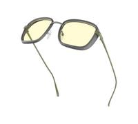 Gunnar Optiks Gafas bloqueadoras Fallout Vault 33 – Marco Gunmetal-Olive, Amber (65% azul, 100% UV)