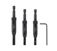 Gunpla 4 Piezas HSS Juego de Brocas para Bisagras con Llave Hexagonal, Perforadora de Bisagra Autocentrante Brocas Centrales 3/32” 7/64” 9/64”, Herramientas de Carpintería Para Puerta