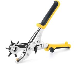 Gunpla Alicate Sacabocados Giratoria para Cuero y Cinturones Agujereador Cinturón de 6 Tamaños 2mm - 4.5 mm Agujero Perforadora Punzón de Agujeros Herramienta Multifuncional para Bolsas Reloj Zapato