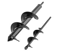 Gunpla Broca de taladro de jardín para plantar bulbos, plántulas, 4 x 22 cm y 8 x 30 cm, 2 excavadoras de agujeros para postes, herramienta excavadora de valla con llave hexagonal de 3/8 pulgadas