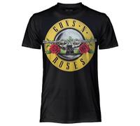 Guns N' Roses, Camiseta oficial Classic Logo. Camiseta unisex de algodón. Camiseta Rock ajuste regular para adulto y niño, Negro , S