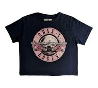 Guns N' Roses Camiseta crop top Classic Band Logo Oficial Mujer Marina M