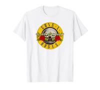 Guns 'n' Roses Hard Rock Band Bullet Logo by Rock Off Camiseta, Hombre, Blanco, 6XL