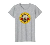 Guns 'n' Roses Hard Rock Band Bullet Logo by Rock Off Camiseta, Mujer, Gris Jaspeado, XL