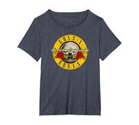 Guns 'n' Roses Hard Rock Band Bullet Logo by Rock Off Camiseta, Mujer Tallas Grandes, Azul Jaspeado, 6XL Grande