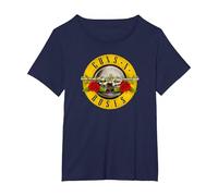 Guns 'n' Roses Hard Rock Band Bullet Logo by Rock Off Camiseta, Mujer Tallas Grandes, Azul Marino, 6XL Grande
