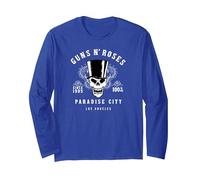 Guns 'n' Roses Hard Rock Band Whiskey Label by Rock Off Manga Larga, Unisex para Adultos, Azul Real, L