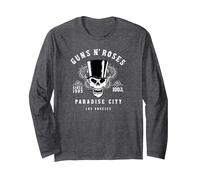 Guns 'n' Roses Hard Rock Band Whiskey Label by Rock Off Manga Larga, Unisex para Adultos, Jaspeado Oscuro, M