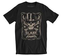 Guns N Roses Hombre Botella de Slash Slim Fit - Camiseta para Hombre Negro