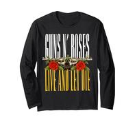 Guns N' Roses Live and Let Die Manga Larga, Unisex para Adultos, Negro, M