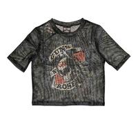 Guns N' Roses Mesh Crop Top T Shirt Firepower Nuevo Oficial de Mujer Negro, Negro , XS