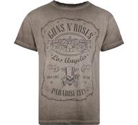 Guns N' Roses Paradise City Hombre Camiseta Marrón 100% algodón Regular