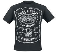 Guns N' Roses Paradise City Label Hombre Camiseta Negro L 100% algodón Regular