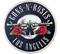 Guns N' Roses Parche bordado de Los Ángeles para hombre, color plateado