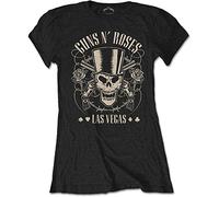 Guns N Roses - T-Shirt # Xxl Black Femmina # Top Hat, Skull & Pistols Las Vegas