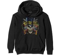 Guns N' Roses Top Hat Capucha, Negro (Black Black), Medium para Hombre