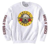 Guns N' Roses Unisex Sweatshirt: Classic Text & Logos (Arm Prints) - X-Large - White