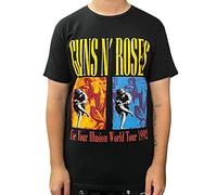 Guns N' Roses Unisex Tee: Use Your Illusion World Tour (Back Print) - Large - Black