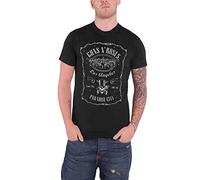 Guns & Roses Camiseta Guns N' Roses Paradise City Label para Hombre, Negro, M
