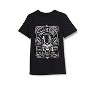 Guns & Roses Guns N' Roses Bourbon Label Camiseta, Negro (, M para Hombre