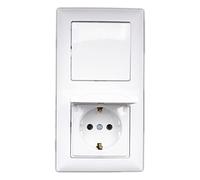 Gunsan Visage KOMBI - Enchufe con tapa e interruptor, color blanco