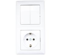 Gunsan Visage KOMBI - Toma de corriente con doble protección contra sombra, acabado blanco