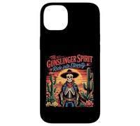 Gunslinger Esqueleto honra al Oeste Americano Carcasa para iPhone 14 Plus