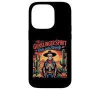 Gunslinger Esqueleto honra al Oeste Americano Carcasa para iPhone 14 Pro