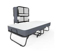 Gunuss Cama Plegable 90x200 cm con Colchón Viscoelástico de 13 cm | Plegatin Metálico con Ruedas | Cama Supletoria Plegable para Invitados y Espacios Reducidos