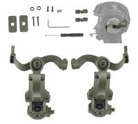 Gunyoo Adaptador de Carril ARC para Casco táctico, Auriculares tácticos con Pastilla, rotación multiángulo, Soporte de Auriculares con Resorte, para Ops Core ARC Team Wendy(Verde)