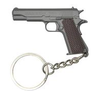 Gunyoo Mini M1911 - Llavero con forma de pistola para Halloween, Navidad, Acción de Gracias o Cumpleaños, forma de pistola, llavero, regalos coleccionables, gris, Talla única