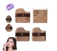 Guo Xiao Niu Makeup Puff, 1 Box Of 6 Pcs Guo Xiao Niu Chocolate Color Quick Makeup Foundation Puff Set, for Foundation, Blending, Concealer & Powder, without Eating Powder (1 Set)