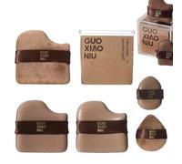 Guo Xiao Niu Makeup Puff, 1 Box Of 6 Pcs Guoxiaoniu Chocolate Chocolate Cookie Puff Set, Mini Thumb Concealer Makeup Tool, Leather Cushion Powder Puff without Eating Powder (2 set)