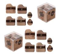 Guo Xiao Niu Makeup Puff, 1 Box of 6 PCS Guoxiaoniu Chocolate Color Quick Makeup Foundation Sponge Puff Set, for Natural And Easy Make-up Soft Long-Lasting (2sets)