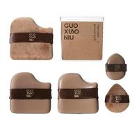 Guo Xiao Niu Makeup Puff, Chocolate Biscuit Powder Puff, 1 Box Of 6 Pcs Guo Xiao Niu Chocolate Color Quick Makeup Foundation Puff Set (1pc)