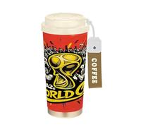 GuoChe 2026 Fiery Crowd - Vasos de café para mujer, taza de café Togo con tapa, taza de café de acero inoxidable para frío y caliente, 17 onzas