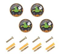 GuoChe 4 pomos modernos para gabinete, camión, calabaza, dinosaurio, T-rex, disfraz de Halloween, para niños, 1.26 pulgadas (32 mm)