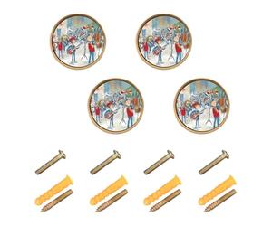 GuoChe 4 tiradores y perillas para gabinete, una banda está tocando música patriótica en un cuadrado público, pomos de control vintage modernos para puerta y cajón, puerta y cajón de 1.26 pulgadas (32