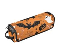 GuoChe Alfombrilla resistente al calor con cremallera para alisadores, rizadores, secador de pelo, diseño de murciélago y fantasma de Halloween, bolsa de almacenamiento esencial para mujer