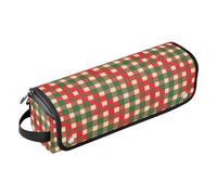 GuoChe Alfombrilla resistente al calor con cremallera para rizador, plancha rizadora, secadora de pelo, bolsa de viaje colorida a cuadros para herramientas de cabello