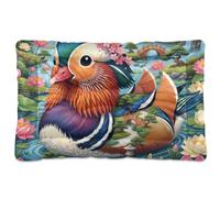 GuoChe Almohadilla lavable para perrera con diseño de pato mandarina, antideslizante, suave, cómoda para perros medianos y grandes, 36 x 24 pulgadas