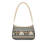 GuoChe Art Deco - Bolsos de hombro con cadena de papel tapiz a rayas para mujer, bolsos cruzados para correr