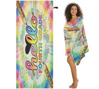 GuoChe Back to School Hello Fourth 4th Grade Leopard Tie Dye Lápiz magnético Beach