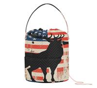 GuoChe - Bandera de caza de ciervos ultra, bandera de Estados Unidos, bolsa de hilo de ganchillo con agujeros, almacenamiento de aguja para bolas de hilo, accesorio de hilo
