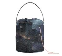 GuoChe Bat - Bolsa de almacenamiento de hilo de castillo embrujado, bolsa organizadora de ganchillo, bolsa de hilo portátil para organizador de agujas de ganchillo