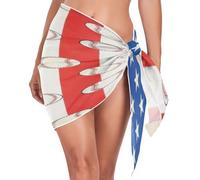 GuoChe Bate de béisbol con bandera de Estados Unidos, regalos geniales para amantes de los deportes, cubierta de traje de baño, cubierta de traje de baño para mujer, playa, vacaciones para nadar