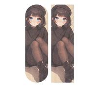 GuoChe Black Sweater Cute Anime Girl - Cinta de agarre para monopatín, 1 hoja de 44 x 10 pulgadas, cinta antideslizante para escaleras al aire libre, cinta antideslizante para suelo