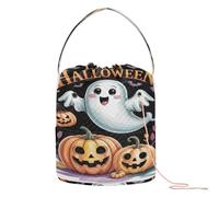GuoChe Bold Happy Halloween Spirit - Bolsa de almacenamiento de hilo con agujeros, bolsa de almacenamiento para ganchillo y manualidades